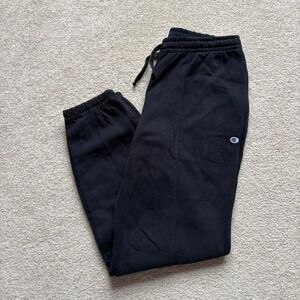 Black Champion Sweatpants Joggers Drawstring Adjustable‎ Small Like New